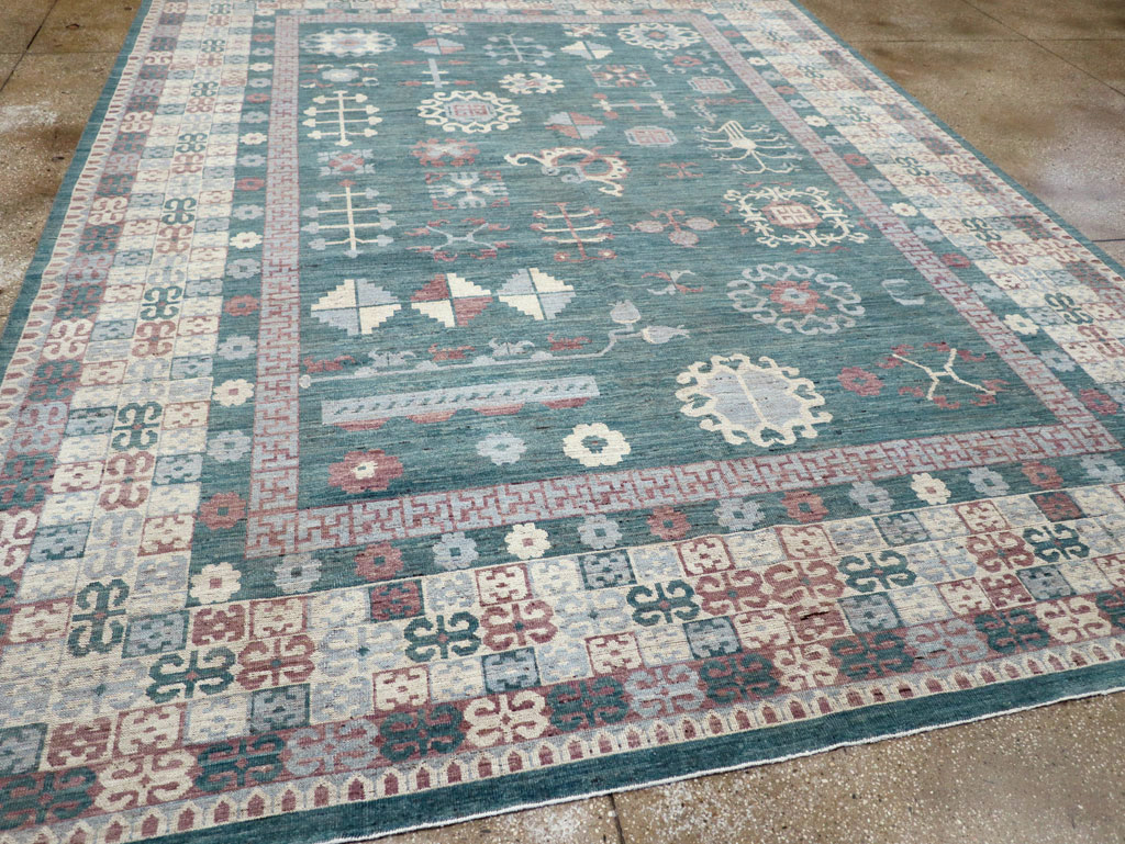 Contemporary East Turkestan Khotan Room Size Carpet, No.31236 - Gsblank