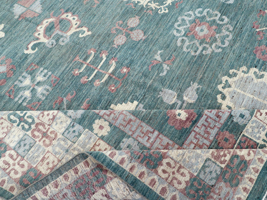 Contemporary East Turkestan Khotan Room Size Carpet, No.31236 - Gsblank