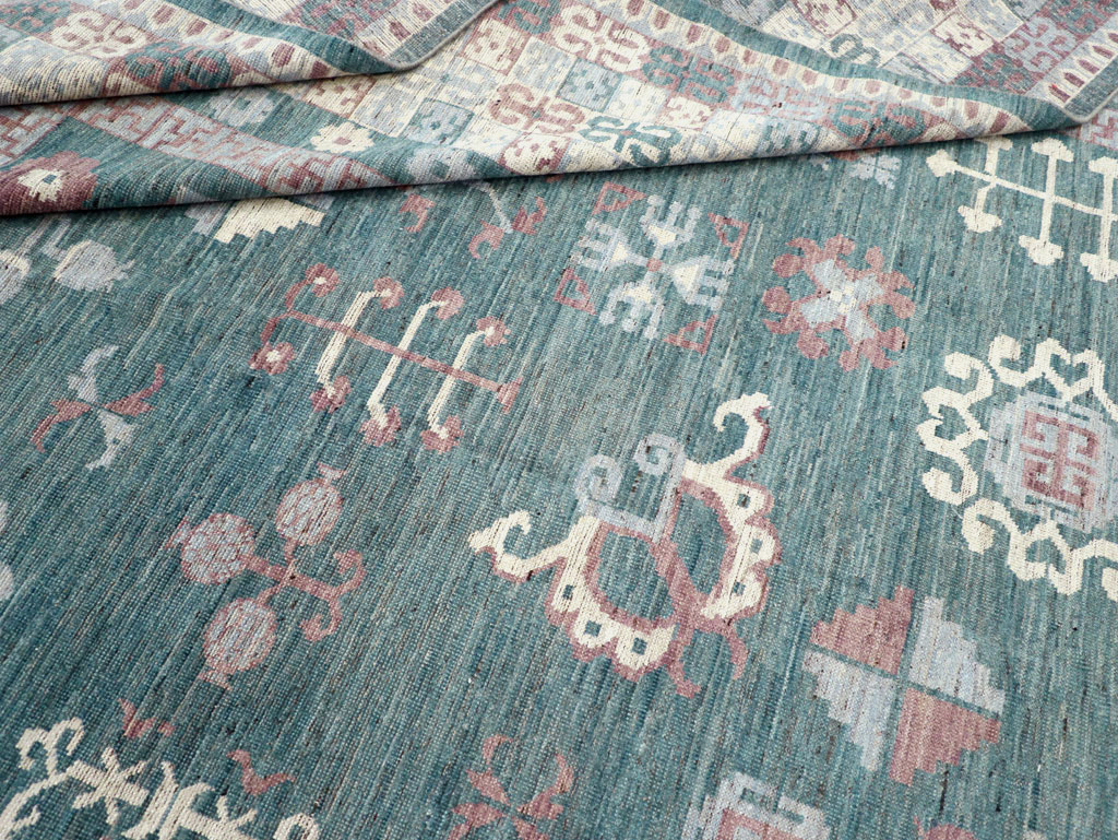 Contemporary East Turkestan Khotan Room Size Carpet, No.31236 - Gsblank