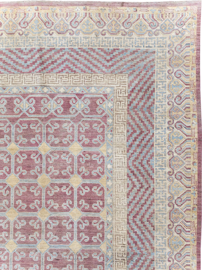 Contemporary East Turkestan Khotan Large Room Size Carpet, No.31239 - Gsblank