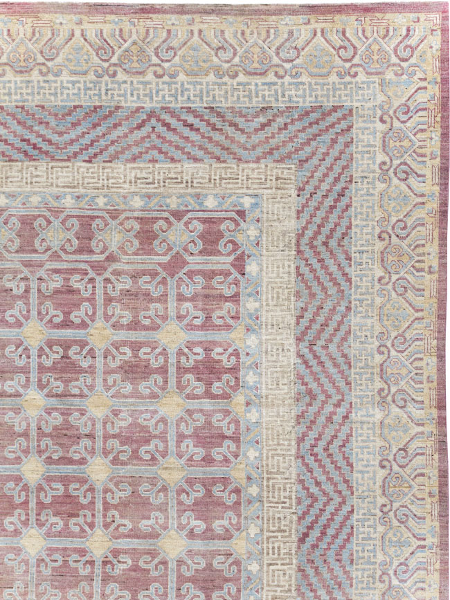 Contemporary East Turkestan Khotan Large Room Size Carpet, No.31239 - Gsblank