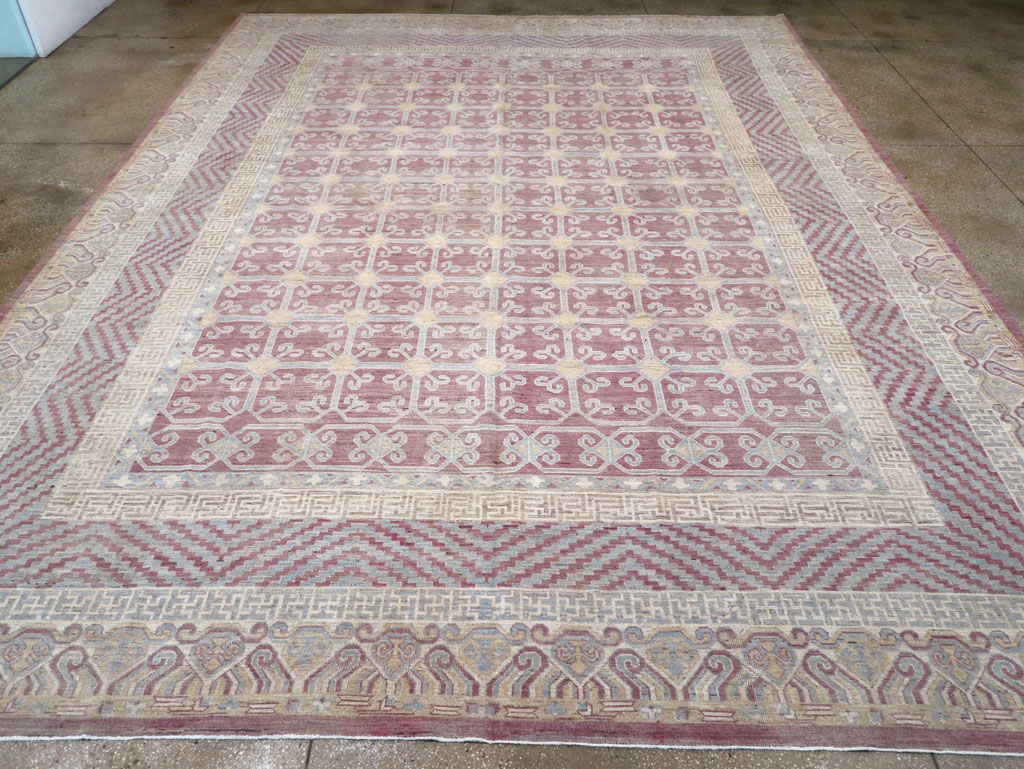 Contemporary East Turkestan Khotan Large Room Size Carpet, No.31239 - Gsblank