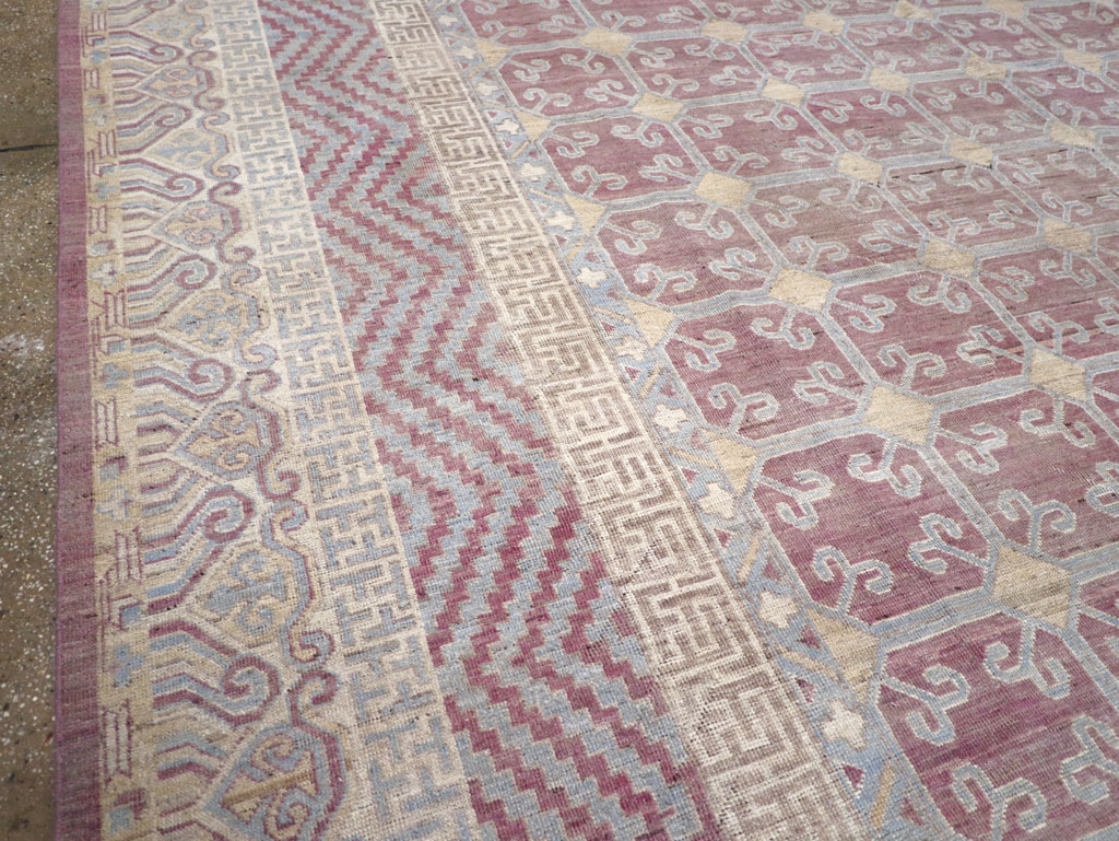 Contemporary East Turkestan Khotan Large Room Size Carpet, No.31239 - Gsblank