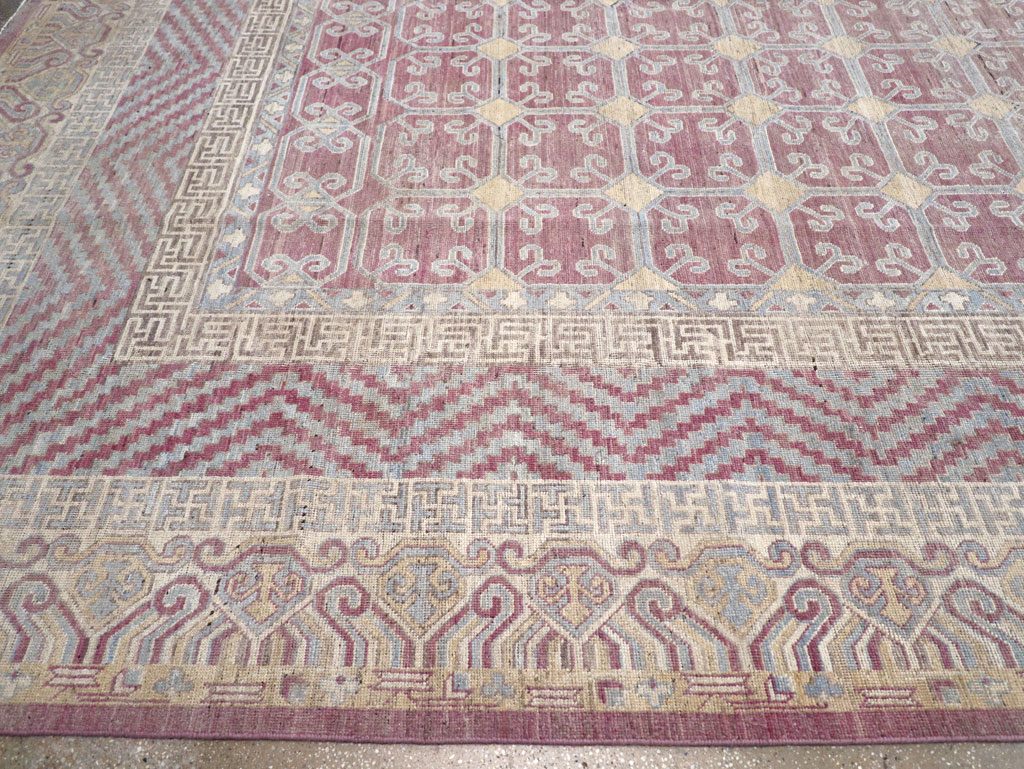 Contemporary East Turkestan Khotan Large Room Size Carpet, No.31239 - Gsblank