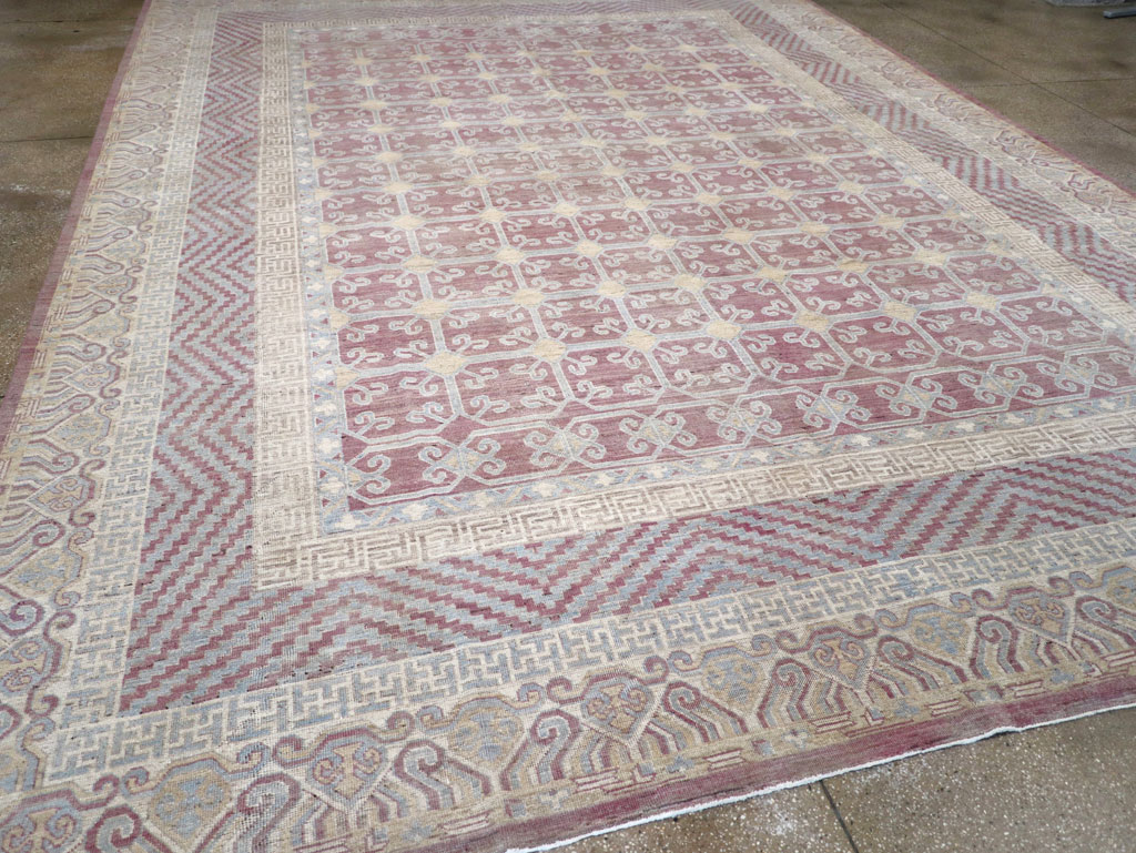 Contemporary East Turkestan Khotan Large Room Size Carpet, No.31239 - Gsblank