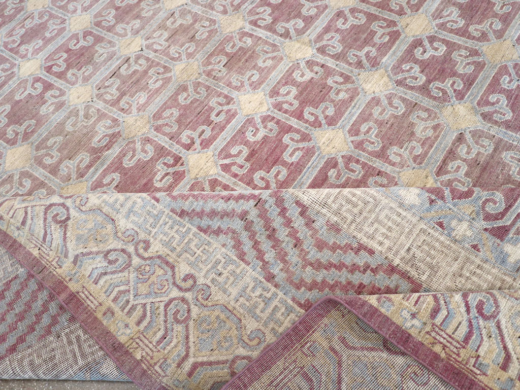 Contemporary East Turkestan Khotan Large Room Size Carpet, No.31239 - Gsblank