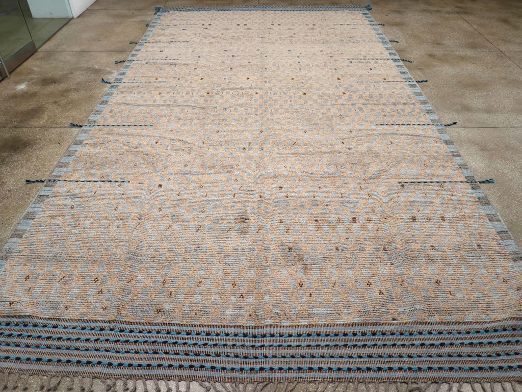 Moroccan Inspired Contemporary Turkish Long and Narrow Carpet, No.31242 - Gsblank