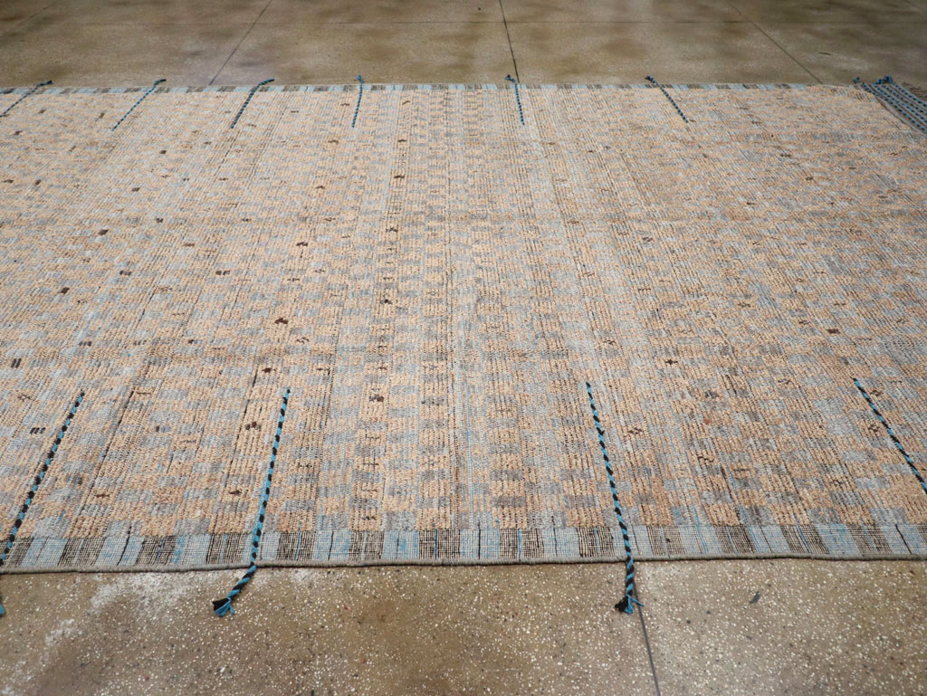 Moroccan Inspired Contemporary Turkish Long and Narrow Carpet, No.31242 - Gsblank