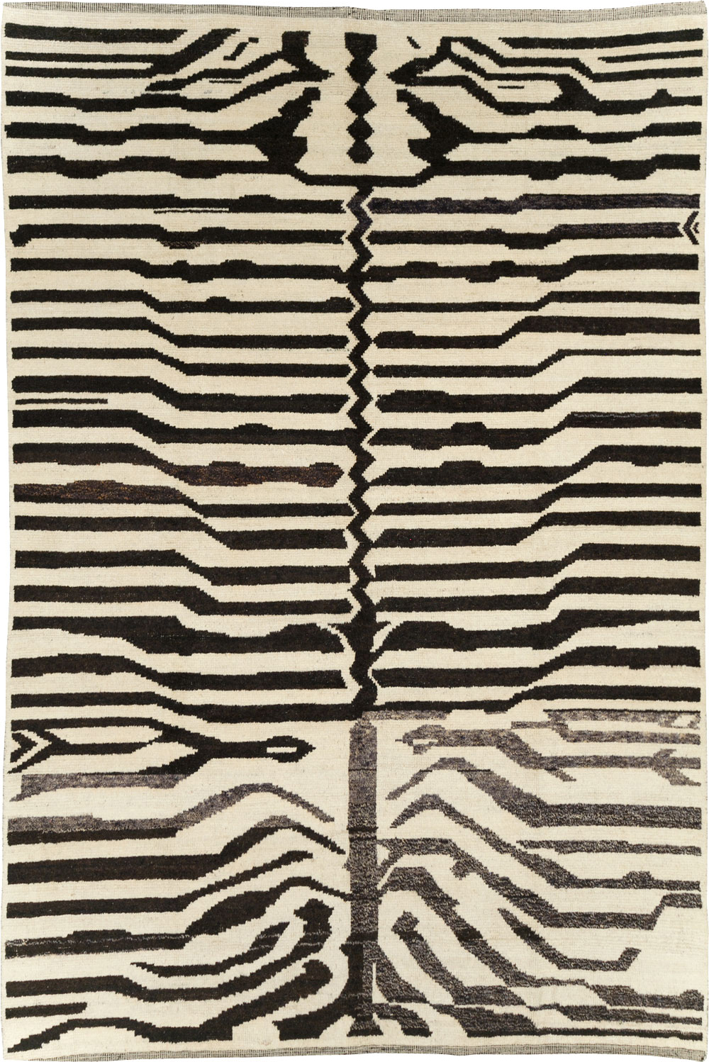 Contemporary Turkish Zebra Print Room Size Carpet, No.31243 - Gsblank