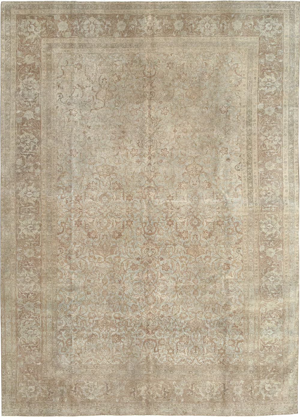 Vintage Persian Tabriz Accent Carpet, No.31246 - Gsblank