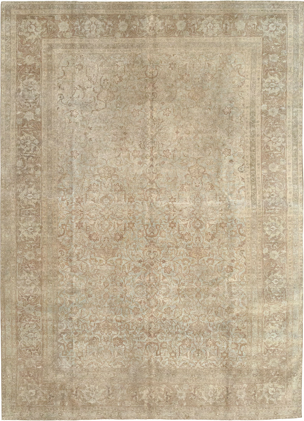 Vintage Persian Tabriz Accent Carpet, No.31246 - Gsblank