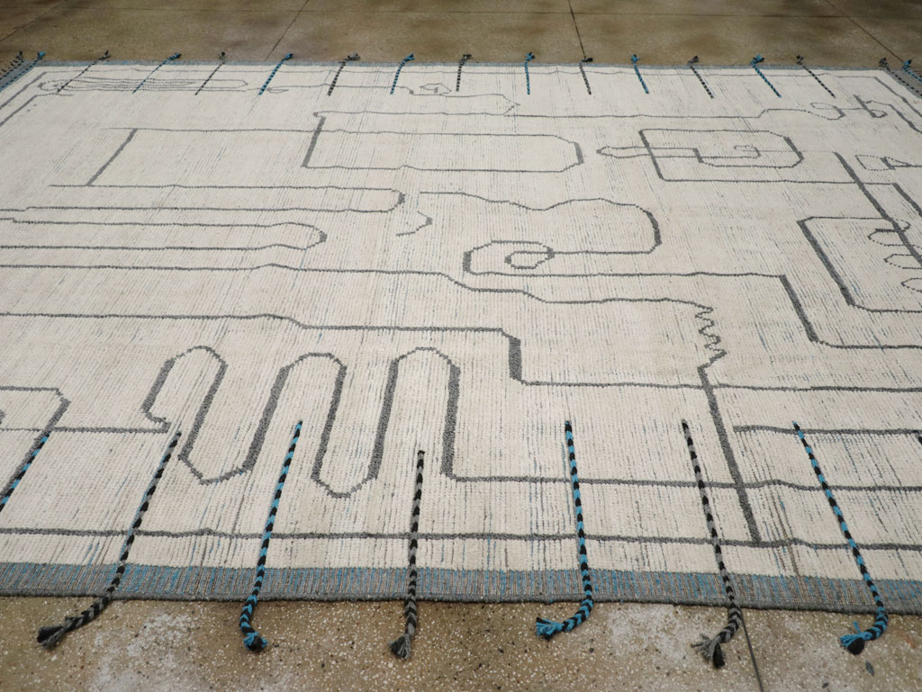 Moroccan Inspired Contemporary Turkish Room Size Carpet, No.31248 - Gsblank