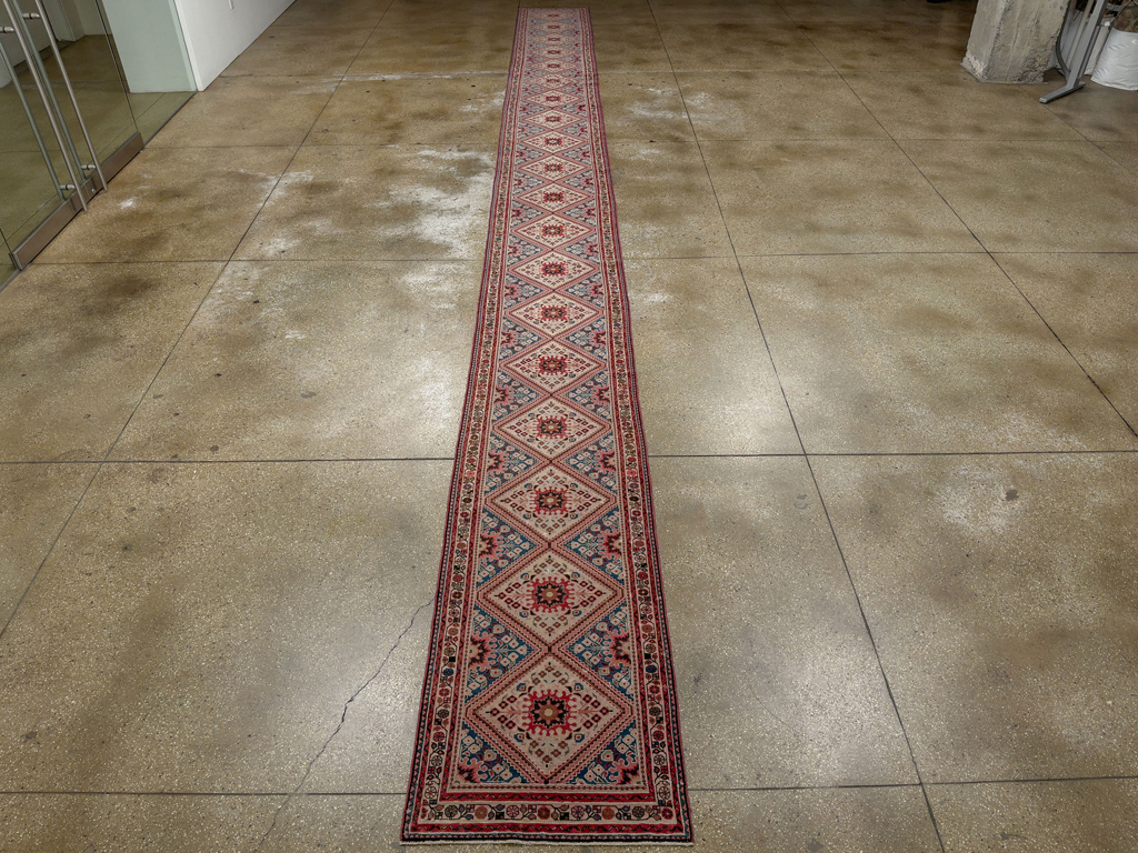 Vintage Persian Hamadan Long Runner, No.31256 - Gsblank