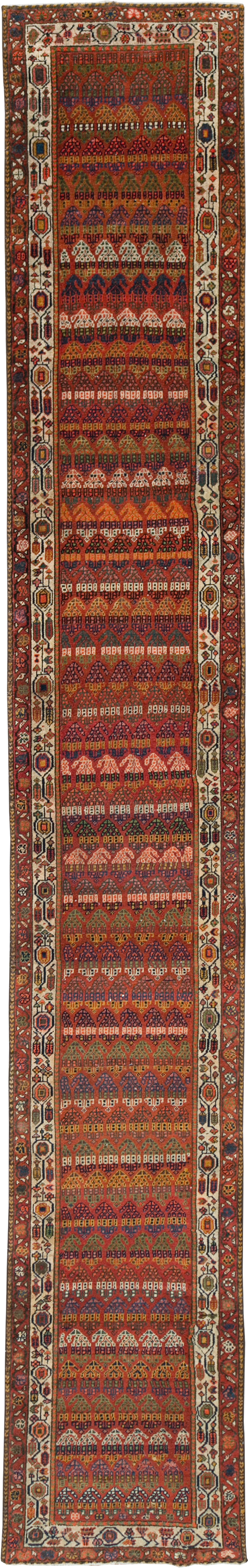 Antique Persian Malayer Long Runner, No.31265 - Gsblank