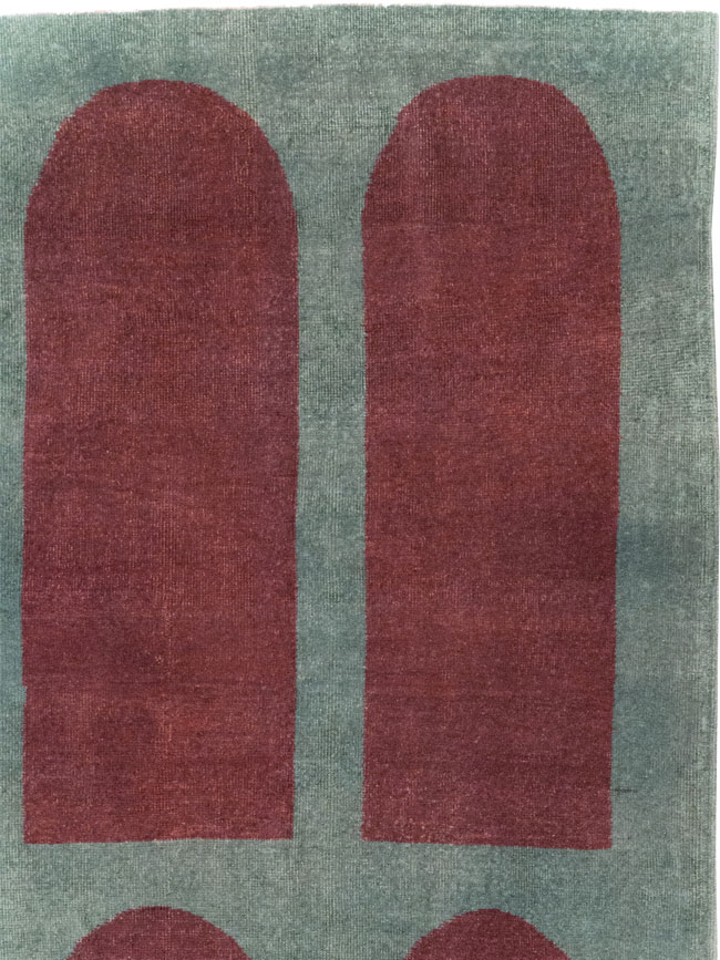 Vintage Turkish Art Deco Stye Room Size Carpet, No.31271 - Gsblank