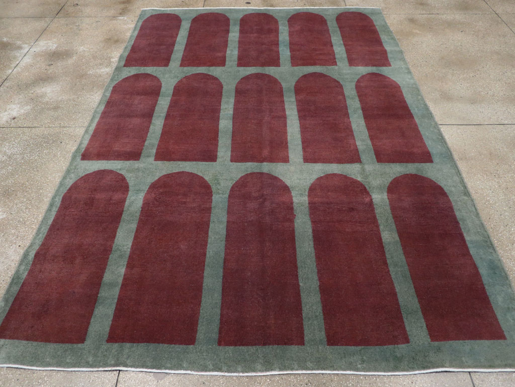 Vintage Turkish Art Deco Stye Room Size Carpet, No.31271 - Gsblank