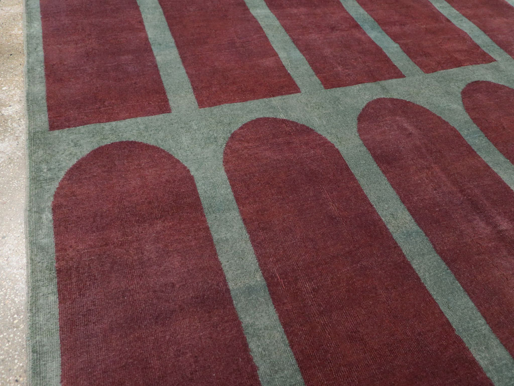 Vintage Turkish Art Deco Stye Room Size Carpet, No.31271 - Gsblank