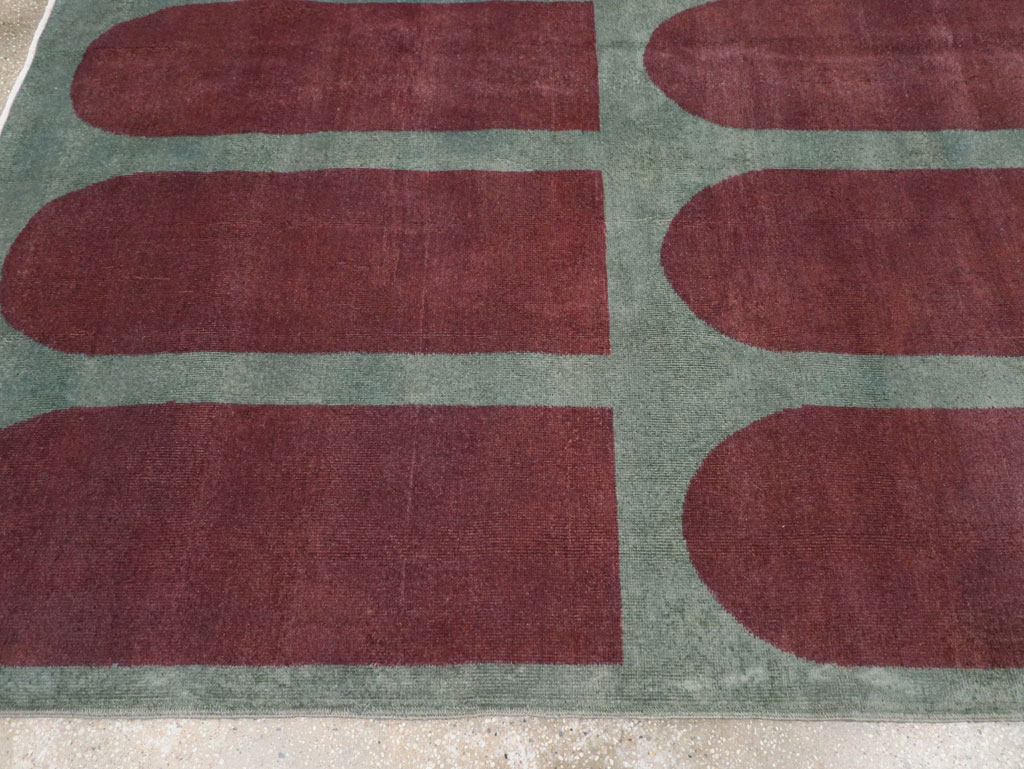 Vintage Turkish Art Deco Stye Room Size Carpet, No.31271 - Gsblank