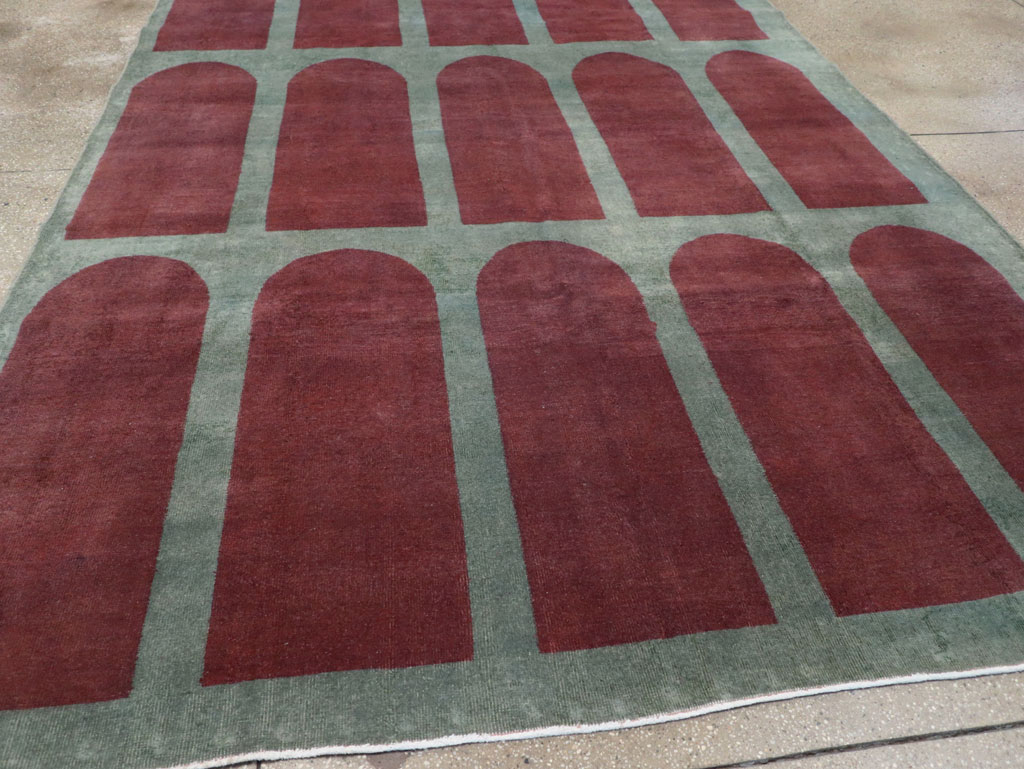 Vintage Turkish Art Deco Stye Room Size Carpet, No.31271 - Gsblank