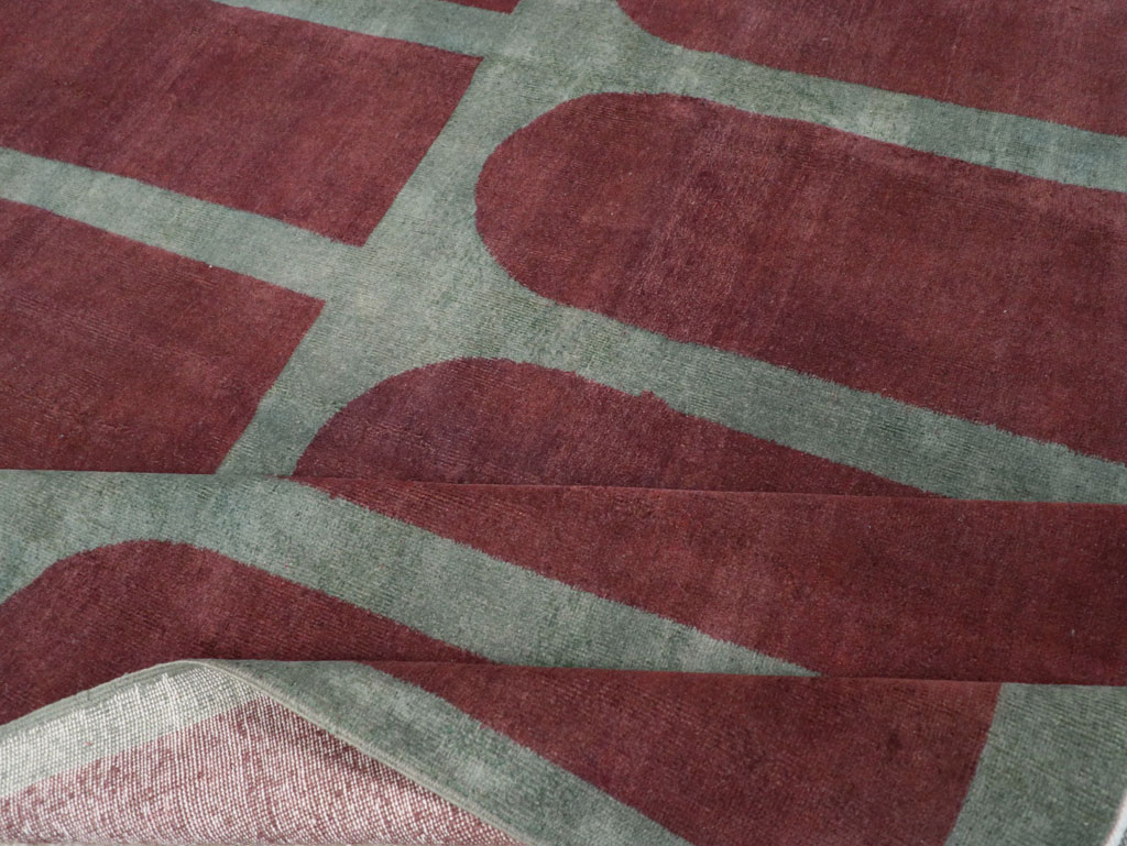 Vintage Turkish Art Deco Stye Room Size Carpet, No.31271 - Gsblank