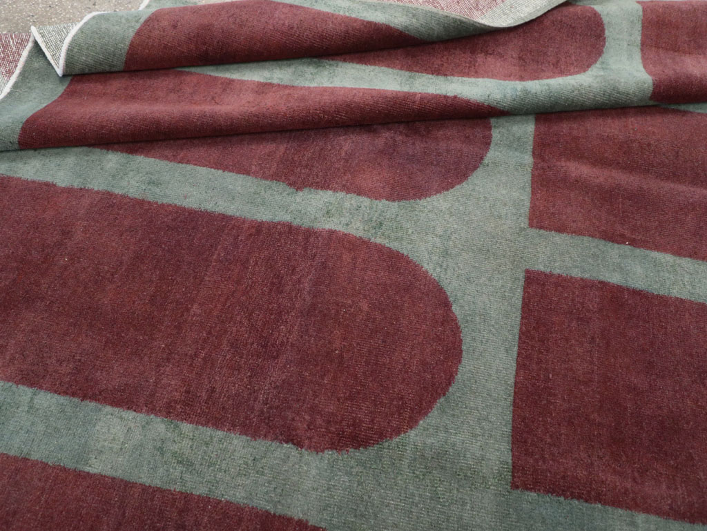 Vintage Turkish Art Deco Stye Room Size Carpet, No.31271 - Gsblank