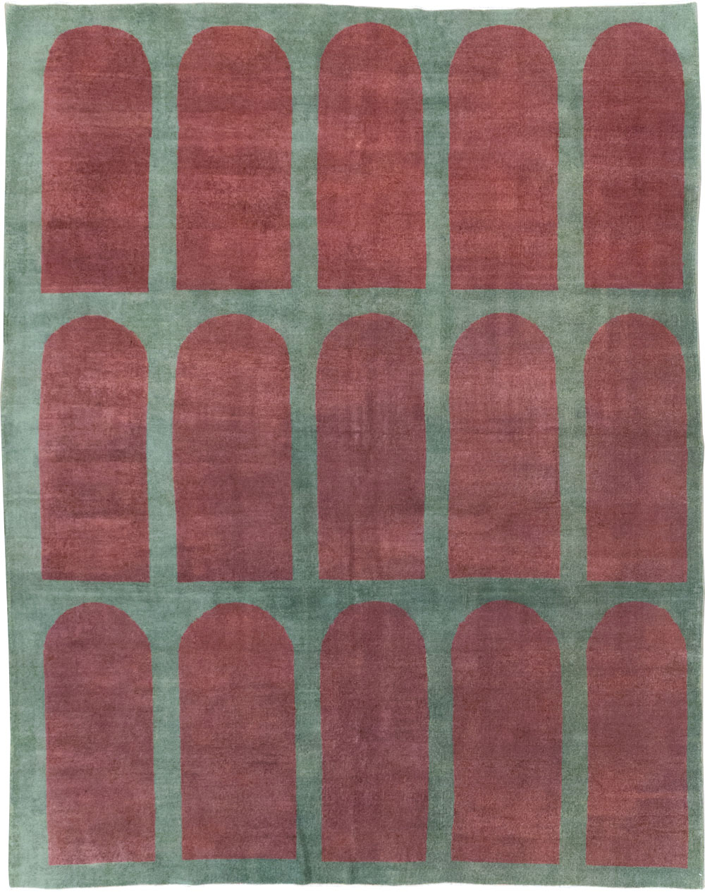 Vintage Turkish Art Deco Style Room Size Carpet, No.31272 - Gsblank