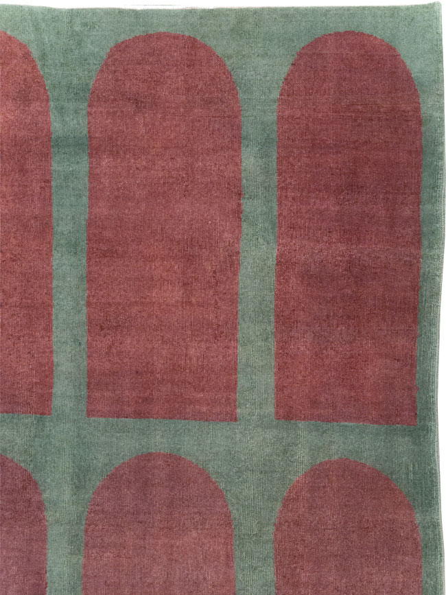 Vintage Turkish Art Deco Style Room Size Carpet, No.31272 - Gsblank