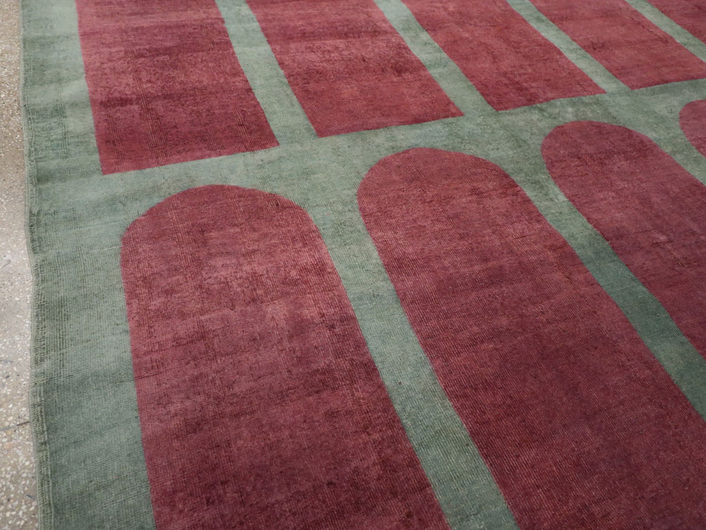 Vintage Turkish Art Deco Style Room Size Carpet, No.31272 - Gsblank