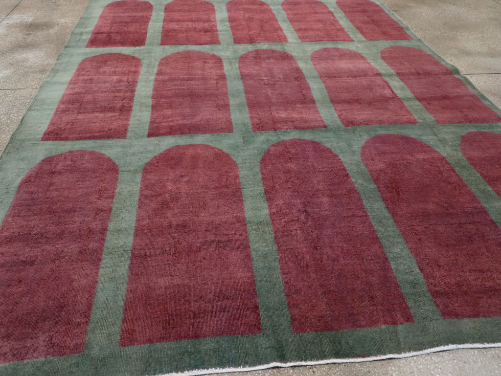 Vintage Turkish Art Deco Style Room Size Carpet, No.31272 - Gsblank