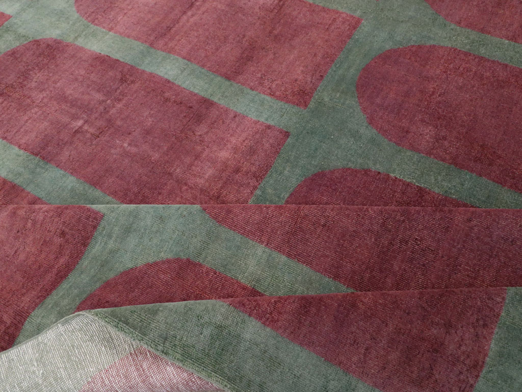 Vintage Turkish Art Deco Style Room Size Carpet, No.31272 - Gsblank