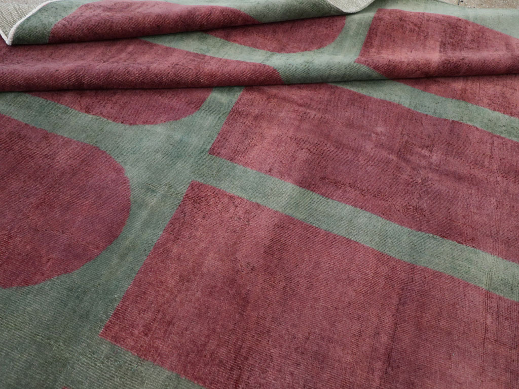 Vintage Turkish Art Deco Style Room Size Carpet, No.31272 - Gsblank