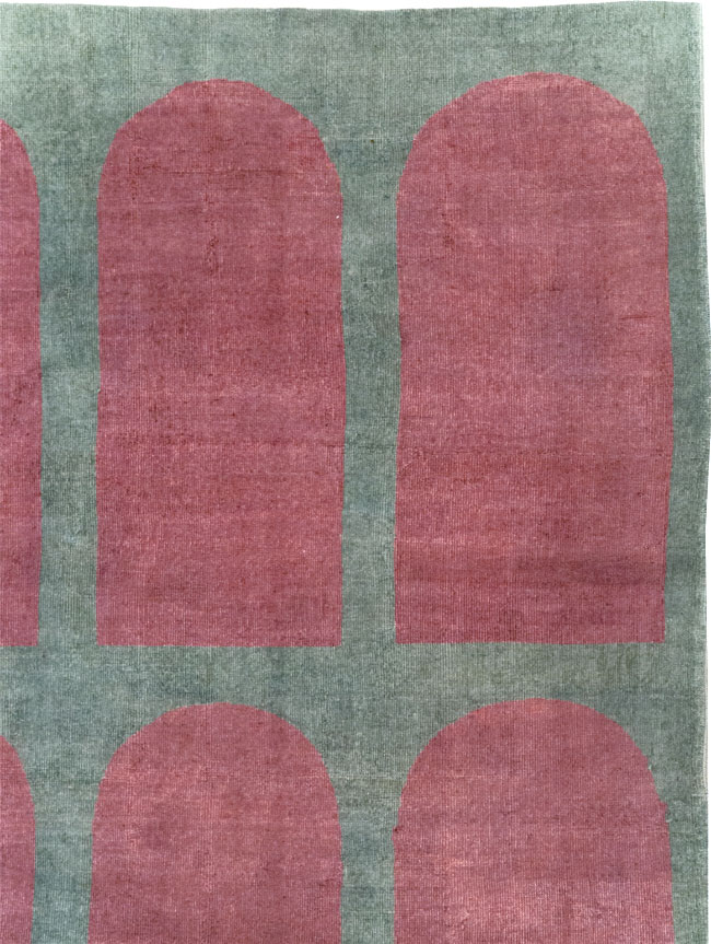 Vintage Turkish Art Deco Style Room Size Carpet, No.31273 - Gsblank