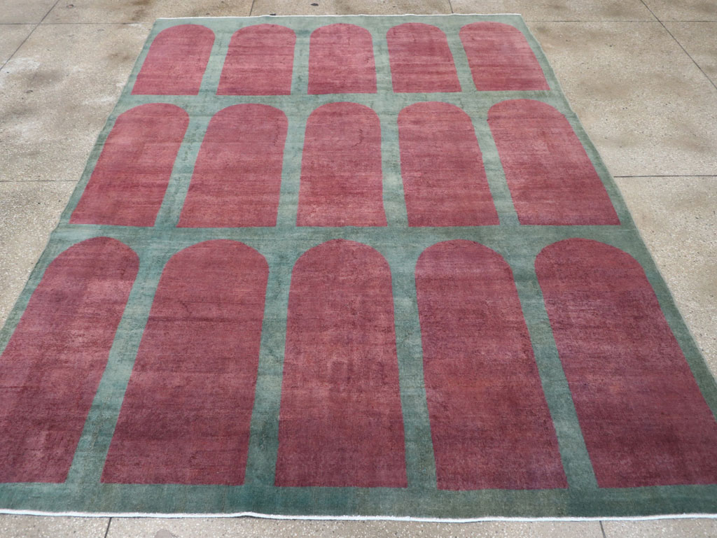 Vintage Turkish Art Deco Style Room Size Carpet, No.31273 - Gsblank