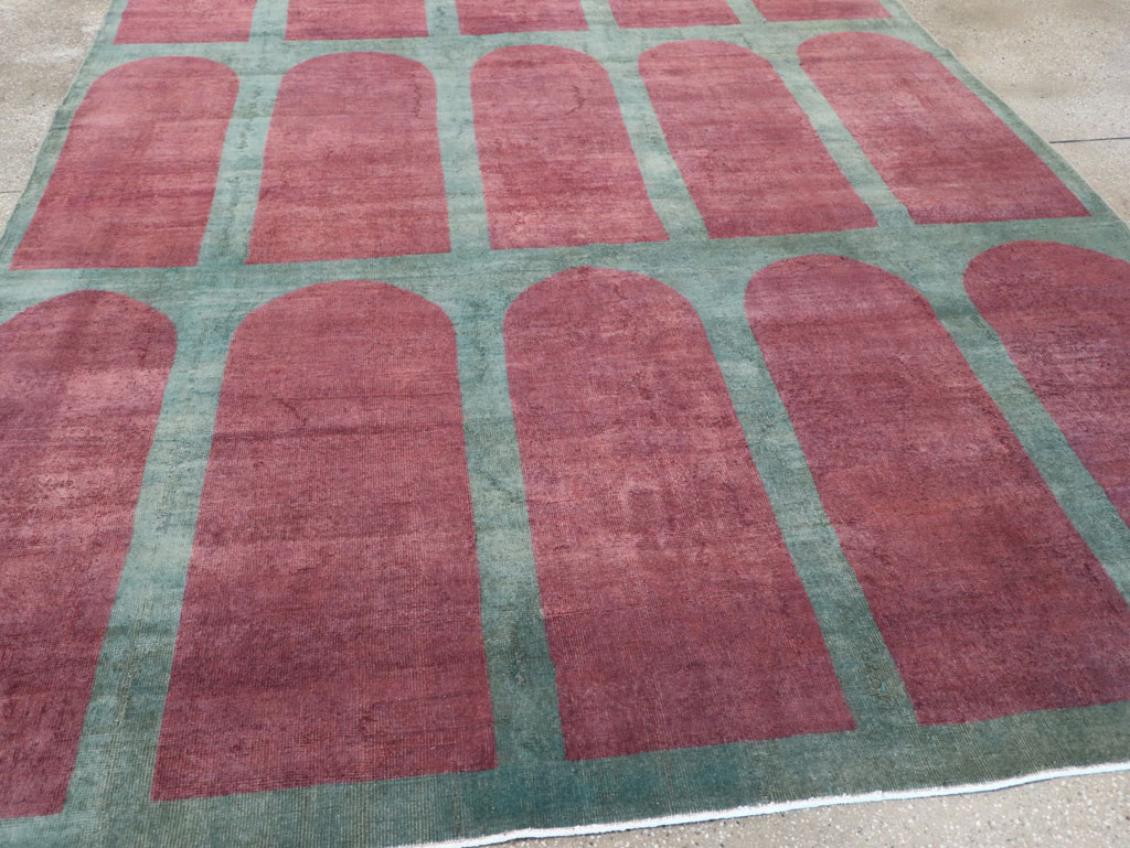Vintage Turkish Art Deco Style Room Size Carpet, No.31273 - Gsblank