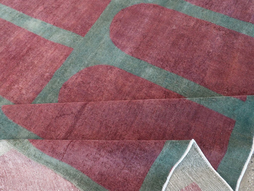 Vintage Turkish Art Deco Style Room Size Carpet, No.31273 - Gsblank