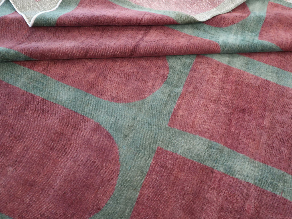 Vintage Turkish Art Deco Style Room Size Carpet, No.31273 - Gsblank