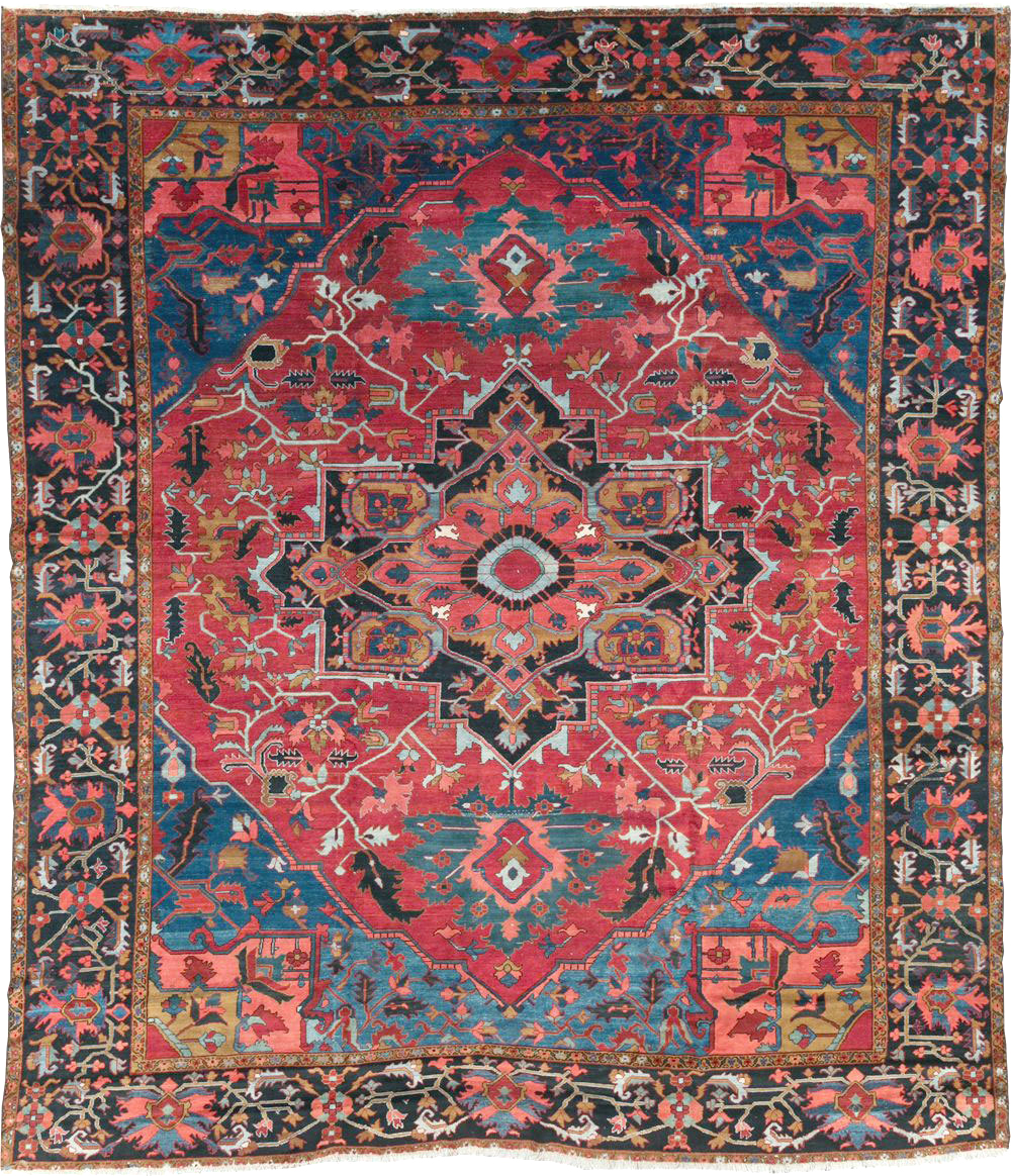 Antique Persian Heriz Room Size Carpet, No.31279 - Gsblank