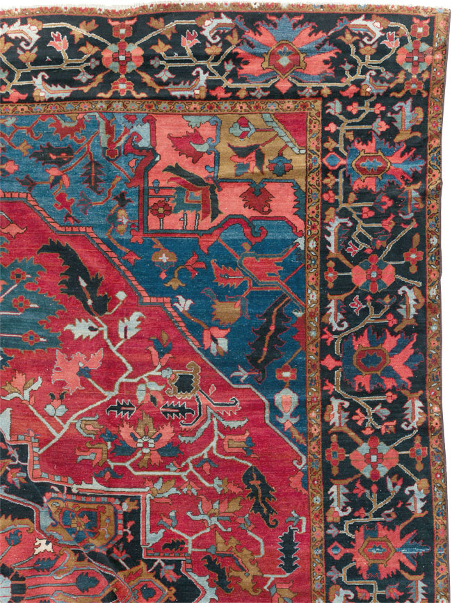 Antique Persian Heriz Room Size Carpet, No.31279 - Gsblank