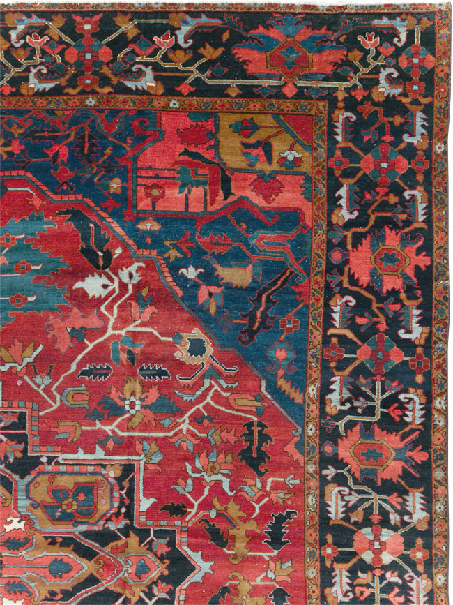 Antique Persian Heriz Room Size Carpet, No.31279 - Gsblank