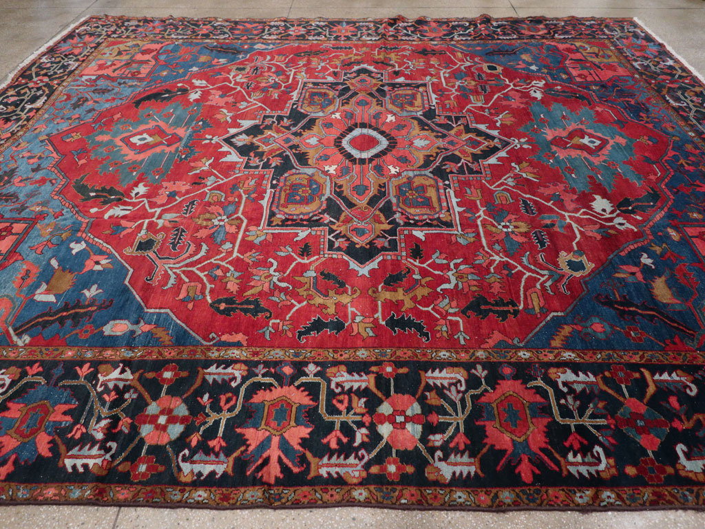 Antique Persian Heriz Room Size Carpet, No.31279 - Gsblank