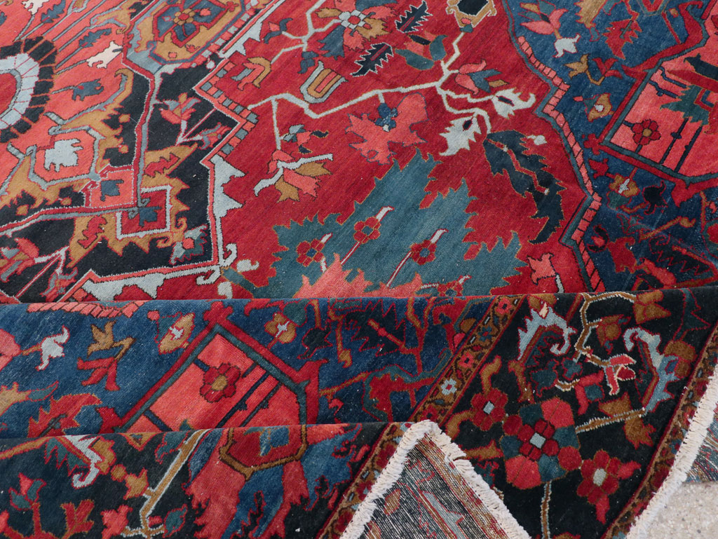 Antique Persian Heriz Room Size Carpet, No.31279 - Gsblank