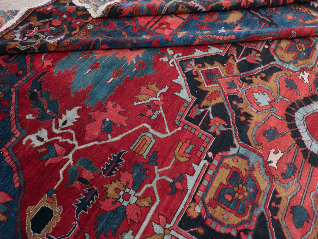 Antique Persian Heriz Room Size Carpet, No.31279 - Gsblank