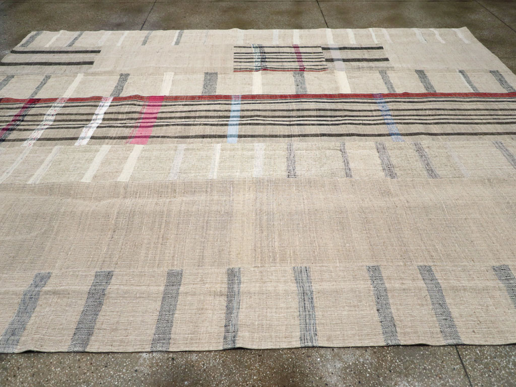 Vintage Turkish Flatweave Kilim Room Size Carpet, No.31297 - Gsblank