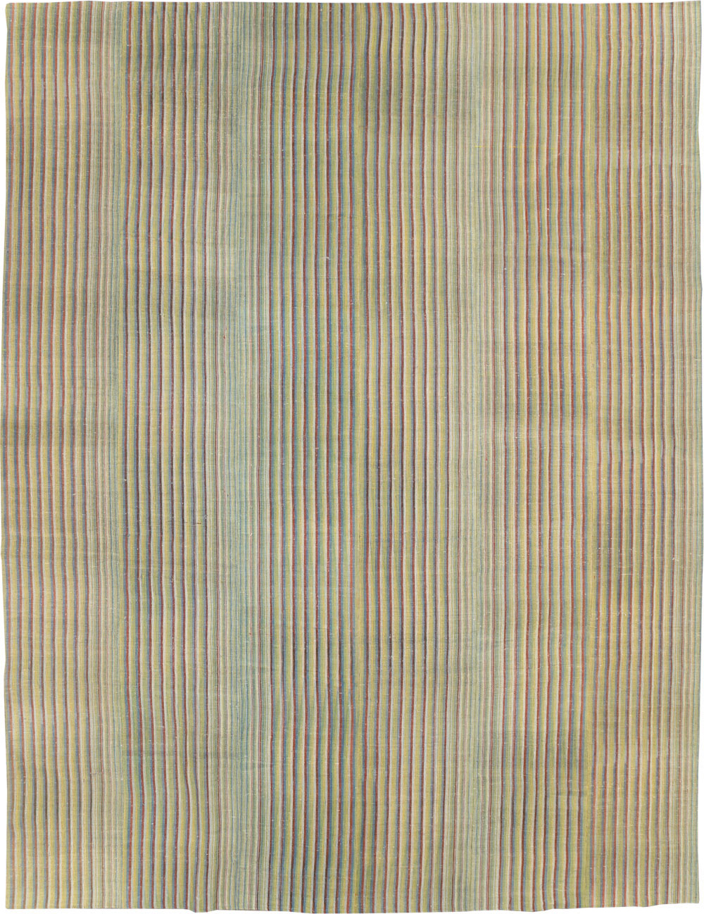 Vintage Turkish Flatweave Kilim Room Size Carpet, No.31299 - Gsblank