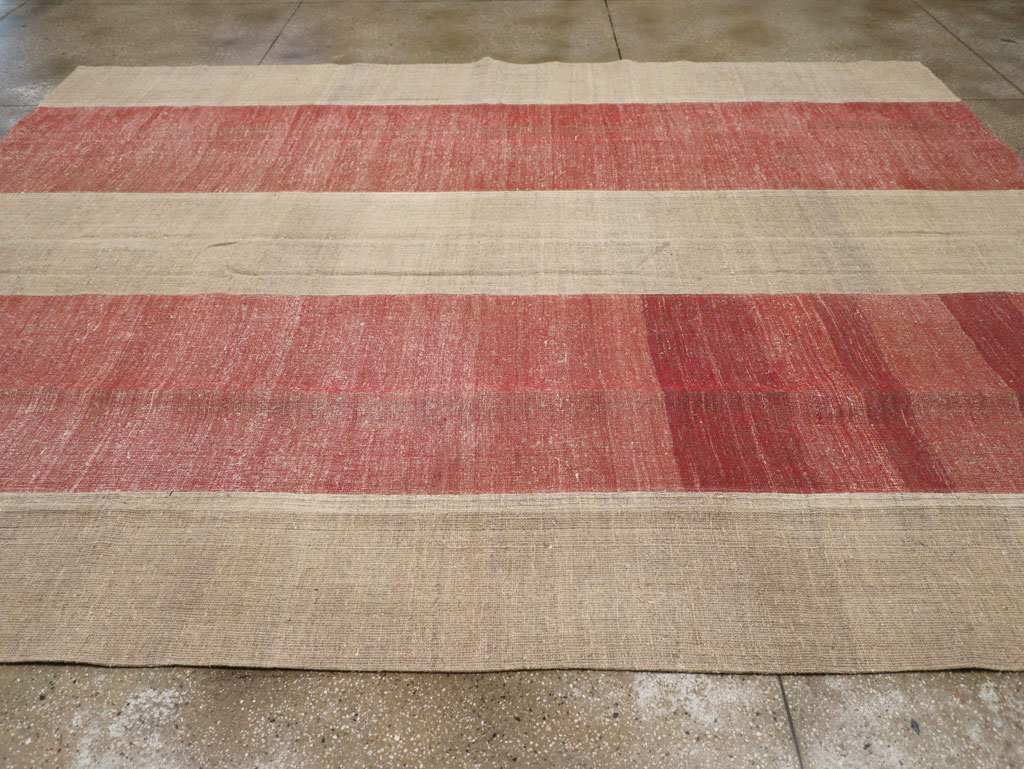 Vintage Turkish Flatweave Kilim Room Size Carpet, No.31306 - Gsblank