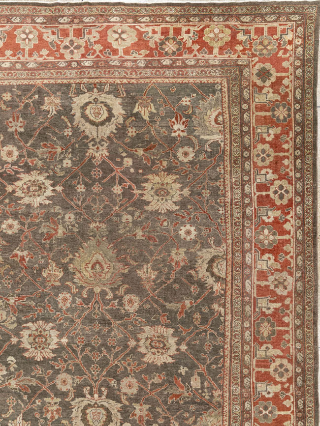 Antique Persian Mahal Oversize Carpet, No.31321 - Gsblank