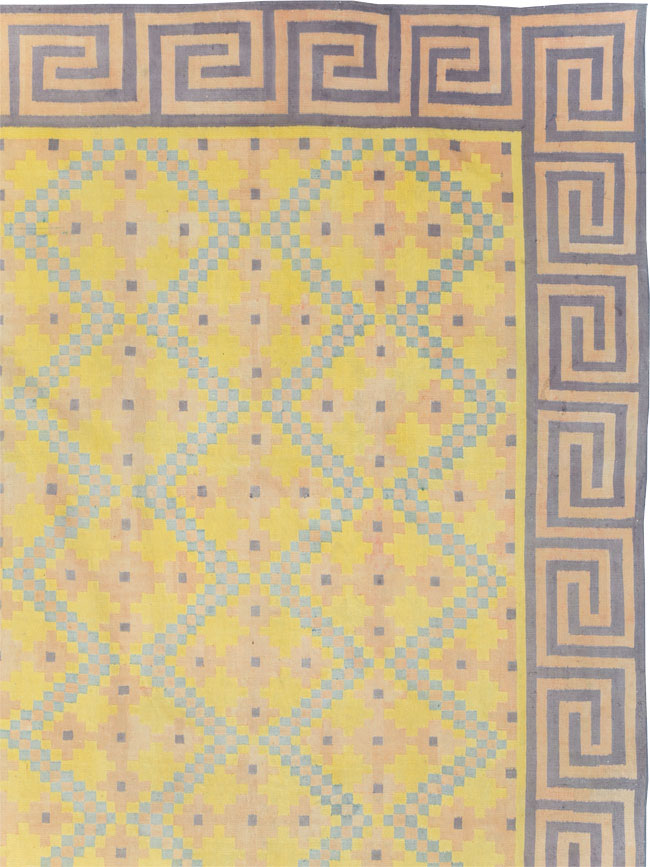 Vintage Indian Flatweave Dhurrie Large Square Carpet, No.31323 - Gsblank