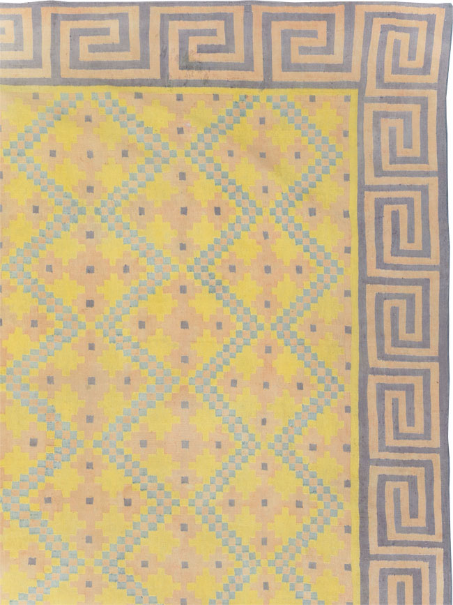 Vintage Indian Flatweave Dhurrie Square Large Carpet, No.31323 - Gsblank