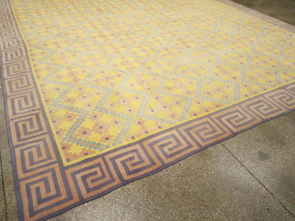 Vintage Indian Flatweave Dhurrie Square Large Carpet, No.31323 - Gsblank