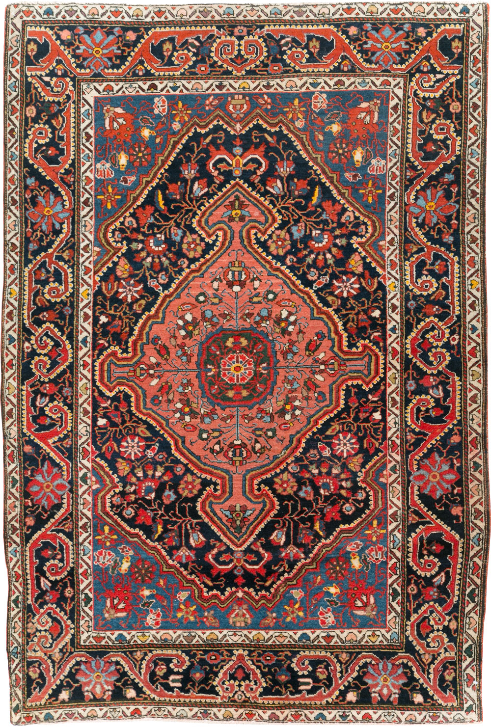 Antique Persian Sarouk Throw Rug, No.31327 - Gsblank